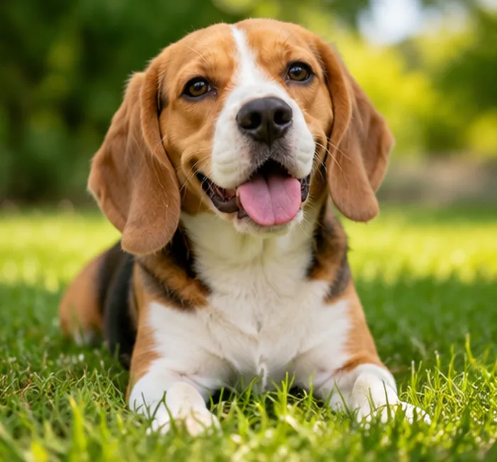 Illustrative pet care image: happy dog