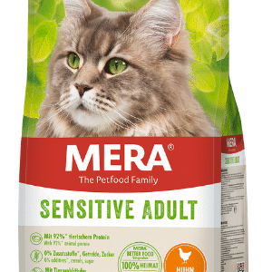 mera cats sensitive adult chicken (2 kg), dry food for cats, grain free & sustainable, with high meat content